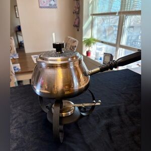 Vintage Oneida Stainless Steel Fondue Pot Set